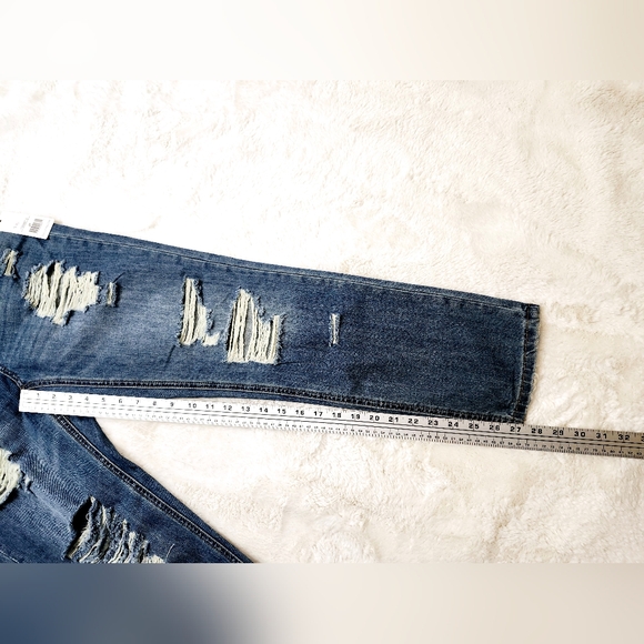 Dex Ripped Blue Fadewash Straight Leg Jeans. Womans Size 27. - Picture 10 of 16